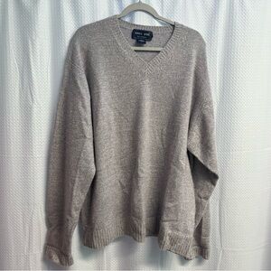 Classic 100% Cashmere V-Neck Sweater Heathered Purple Classic XL